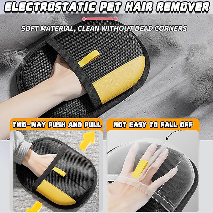 2025 New Pet Hair Removal Glove for Cats & Dogs, Grooming Gloves for Dogs, Static Removal Gloves for Pet Hair, Reusable Pet Hair Remover Glove(3)-PurrikoPets