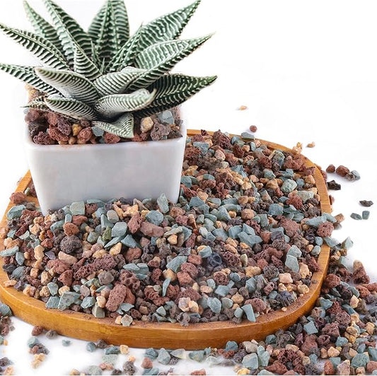 2.4lb Mix Horticultural Lava Rock Pebbles Pumice Potting Soil Amendment Succulent Cactus Bonsai Gritty Rock Decorative Gravel Plant Drainage Volcanic Rock for Aquarium Fairy Gardening Top Dressing-PurrikoPets