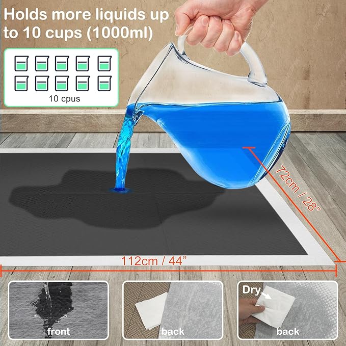 ELEGX Extra Large 28"x44" 40 Pcs Odor-Control Super Absorbency Charcoal Pee Pads for Dogs,Leak-Proof Pet Training Pee Pads,Thicken Disposable Potty Pads Puppy Training Pads for Cats Rabbits-PurrikoPets