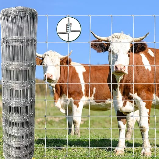 Farm Fence 5x164FT, Galvanized Wire Fencing, Zinc Coated Cattle Fences Used to Hog Goat Fencing for Yard Garden and Field-PurrikoPets