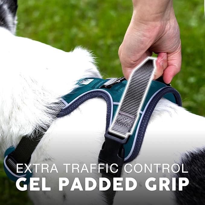 Embark Adventure Dog Harness, No-Pull Reflective Trim Dog Harness for Small, Medium & Large Dogs - Military Grade Nylon, 2 Leash Clips & Gel Lined Handle. Soft & Padded Puppy Dog Vest for Any Breed-PurrikoPets