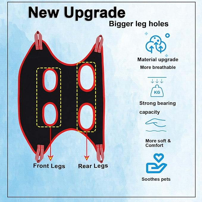 Dog Grooming Hammock Harness,Breathable Pet Cat Hammock Restraint Bag,Dog Grooming Sling Helper for Trimming Nail and Ear/Eye Care(S Size,8.5")-PurrikoPets