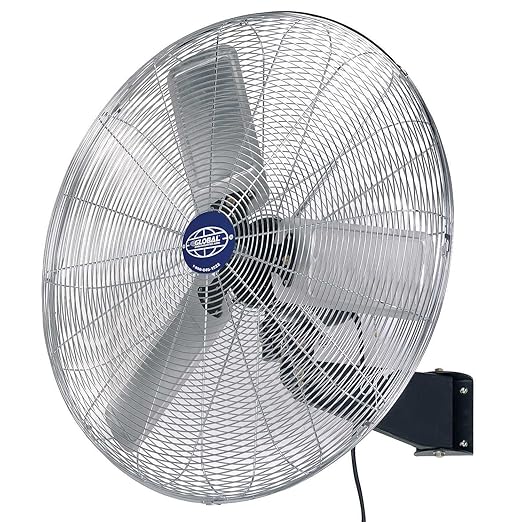 Global Industrial Deluxe Wall Mount Fan, 30" Diameter, Fixed and Oscillating Head, 3 Speed, 10,000 CFM at 1100 RPM, 1/2 HP, Tilting Head, For Indoor Use Only-PurrikoPets