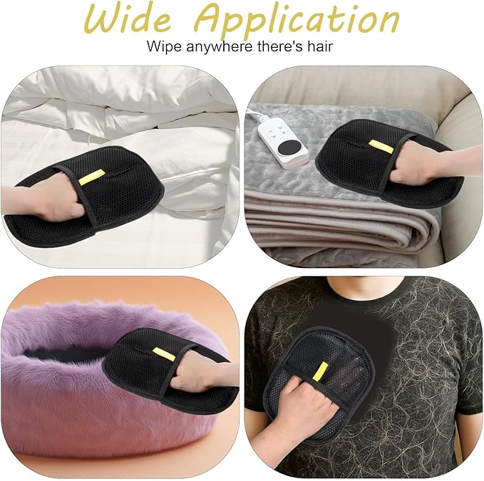 2Pcs Pet Hair Removal Gloves, Reusable Pet Cat Dog Hair Removal Grooming Gloves, Electrostatic Cat Grooming Glovee for Hairs Removals, for Couch, Furniture, Carpet, Car Seat-PurrikoPets