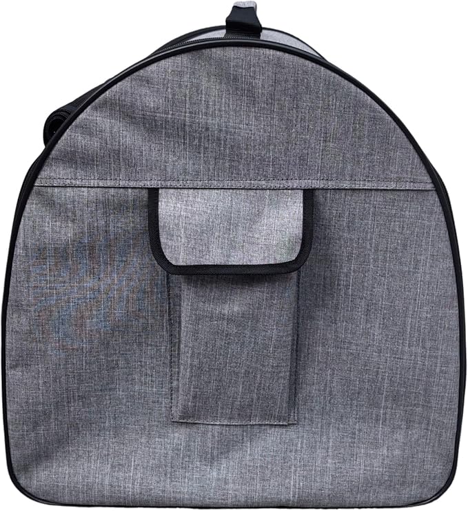 Fabric Portable Pet Kennel/Shelter, Single, Gray, 20"x20"x19.5" - Car Seat-Belt Fixture Included-PurrikoPets