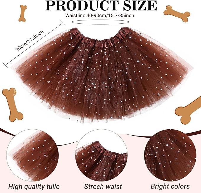 6 Pcs Puppy Costume for Women Include Dog Ears Headband,Bow Tie Tail Nose Paw Gloves and Tutu Skirt for Halloween-PurrikoPets