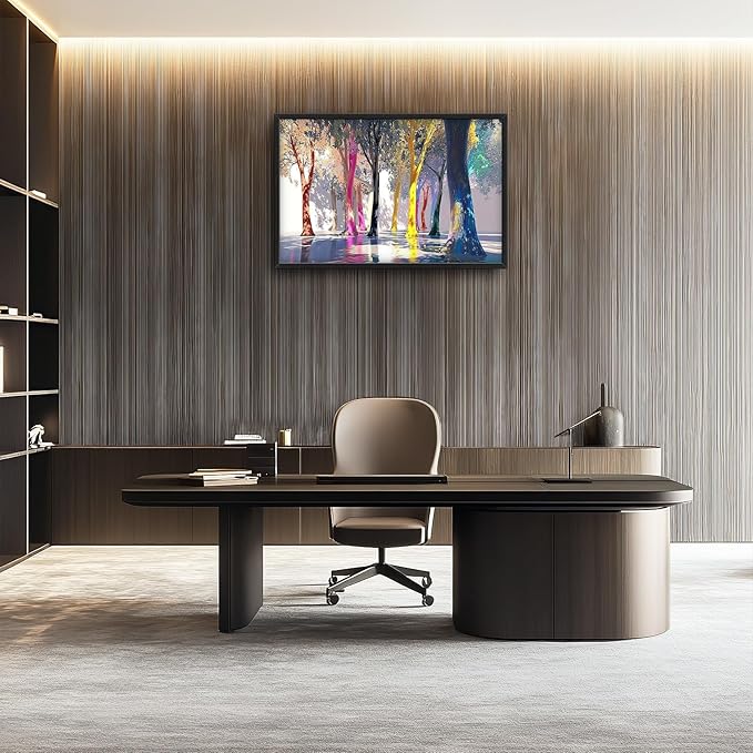 Framed Large Trees Wall Art for Living Room, Oversized Abstract Forest Wall Decor Colorful Nature Canvas Painting Modern Artwork Home Decoration for Living Room Bedroom Dining Room Office 36"x24"-PurrikoPets