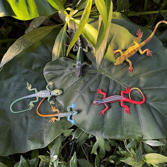 12PCS Mini Lizard Figurines Set – Small Realistic Reptile Toys, Soft Plastic Animal Models for Kids Learning, Party Favors, Diorama Decorations, and Collectors-PurrikoPets