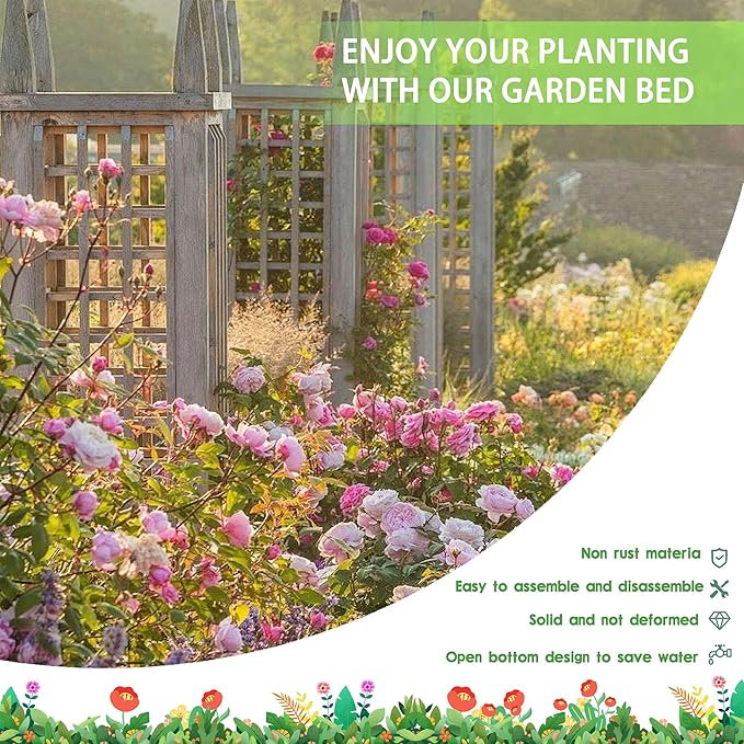 EKX 4x2x2FT Galvanized Raised Garden Bed, Raised Garden Bed Kit-Metal Planter Box Outdoor,Planting for Vegetables, Fruits,Herbs, Flowers-Slive-PurrikoPets