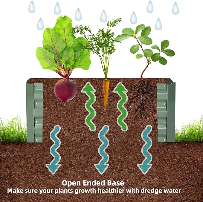 4x4x1ft Metal Raised Garden Bed Kit，Galvanized Garden Bed Box for Vegetables, Flowers, Herbs, and Succulents,120 Gallon Capacity - Green-PurrikoPets