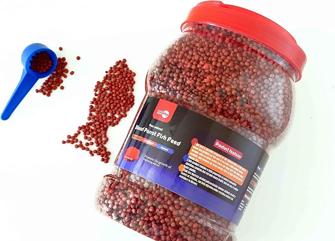 1kg Parrot Pellets Food Color-Enhancing Red Parrot Cichlid Fish Feed Food (1 kg Parrot Fish Pellets)-PurrikoPets