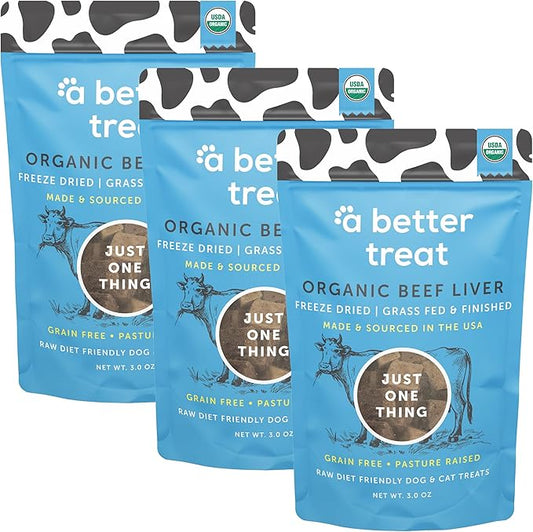 A Better Treat – Organic, Freeze Dried, Single Ingredient, 100% Grass Fed & Finished, Pasture Raised Beef Liver Dog Treats, Cat Treats | Natural Healthy | High Protein, Diabetic Friendly | Made in USA-PurrikoPets