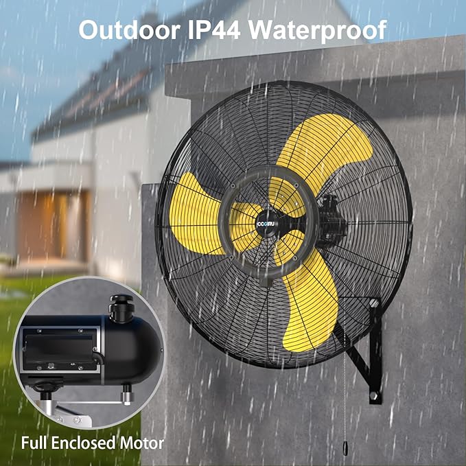 9600 CFM 30" Outdoor Wall Mount Misting Fans, High Velocity 3-Speed Waterproof Professional Oscillating Wall Fan, Heavy Duty Industrial Fan for Commercial, Garage, Warehouse, UL Listed-PurrikoPets