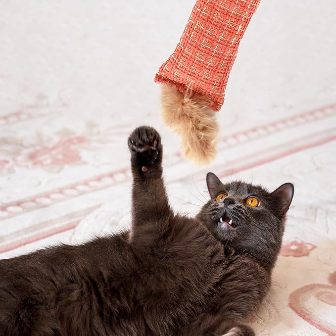 2 Pack Natural Interactive Catnip Cat Kicker Toys, Bite Resistant Chew Toy, Accessories for Indoor Cat (Twill Weave)-PurrikoPets