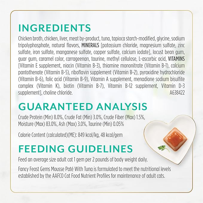 Fancy Feast Gems Pate Cat Food Mousse With Tuna and a Halo of Savory Gravy Cat Food - (Pack of 8) 4 oz. Boxes-PurrikoPets