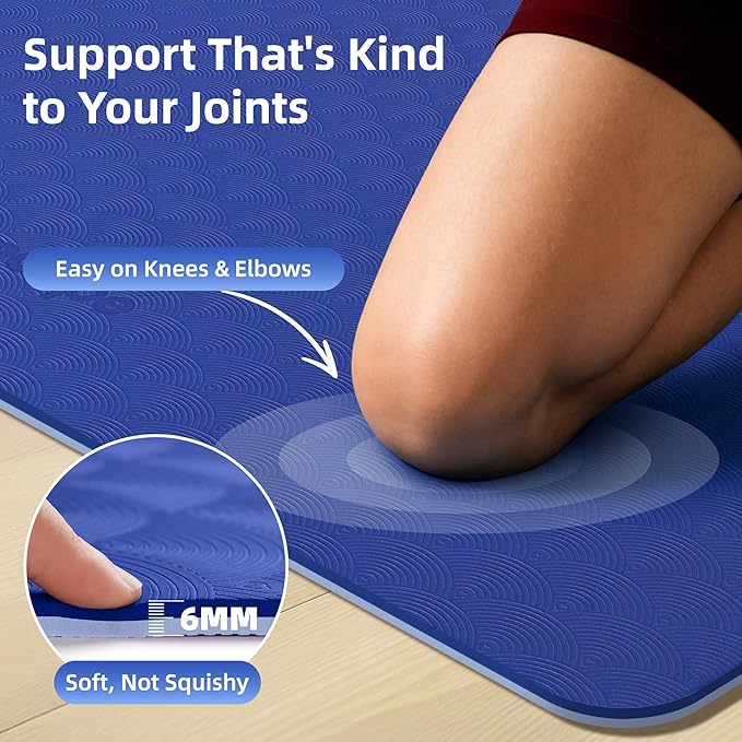 Extra Large Yoga Mat - 72"x35", 72"x48", 78"x57" - Wide TPE Exercise Mat for Home, Stretching, Couples & Family Workouts - 6-12mm Thick, Non-Slip & Waterproof - with Carry Bag and Straps-PurrikoPets