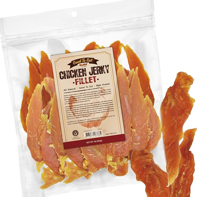 Gootoe Chicken Fillet Jerky Dog Treats 1 lb, All Natural, Grain-Free, High-Protein, Low Fat, Healthy & Easily Digestible-PurrikoPets