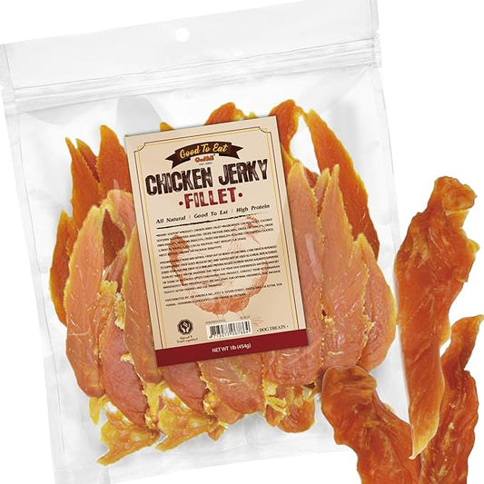 Gootoe Chicken Fillet Jerky Dog Treats 1 lb, All Natural, Grain-Free, High-Protein, Low Fat, Healthy & Easily Digestible-PurrikoPets