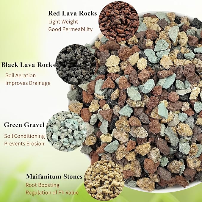 2 lbs Mix Horticultural Succulent Soil,1/4 Inch Pumice Gravel. Decorative Pebbles Lava Rock for Cactus, Bonsai, Orchid, Indoor Plants of Drainage, Ventilation and Root Growth-PurrikoPets