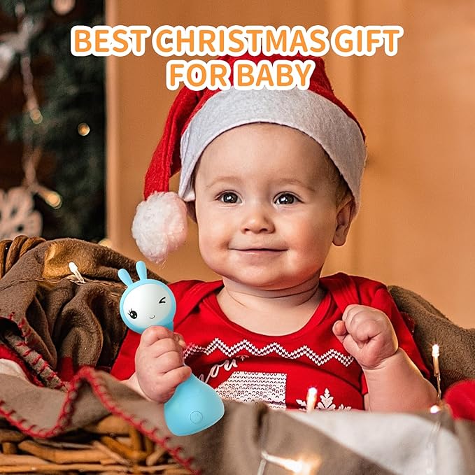 alilo Yoyo Talking Bunny Baby Singing Musical Rattle, Mimicking Toys Repeats What You Say, Preloaded 90+ Audio Content, ABC/Number/Notes Learning Toys for Toddlers Infant Newborn Boy Girl Gifts-PurrikoPets