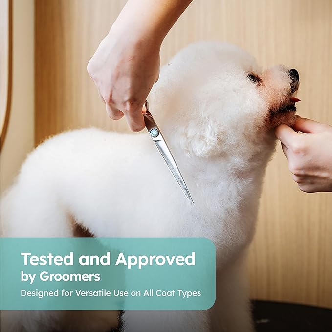 8" Dog Grooming Scissors – Handcrafted, Ergonomic, VG10 Stainless Steel for Sharper, Tougher, Better Edge Retention, Lightweight Shears with 3D Convex Blade for Dogs and Cats-PurrikoPets