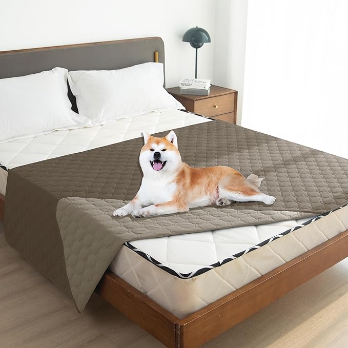 gogobunny 100% Double Sided Waterproof Dog Blanket Soft Pet Bed Cover Reversible Protect Furniture Couch Sofa Car for Puppy Cat Kids (Dark Walnut/Light Walnut, 82x120 Inch (Pack of 1))-PurrikoPets