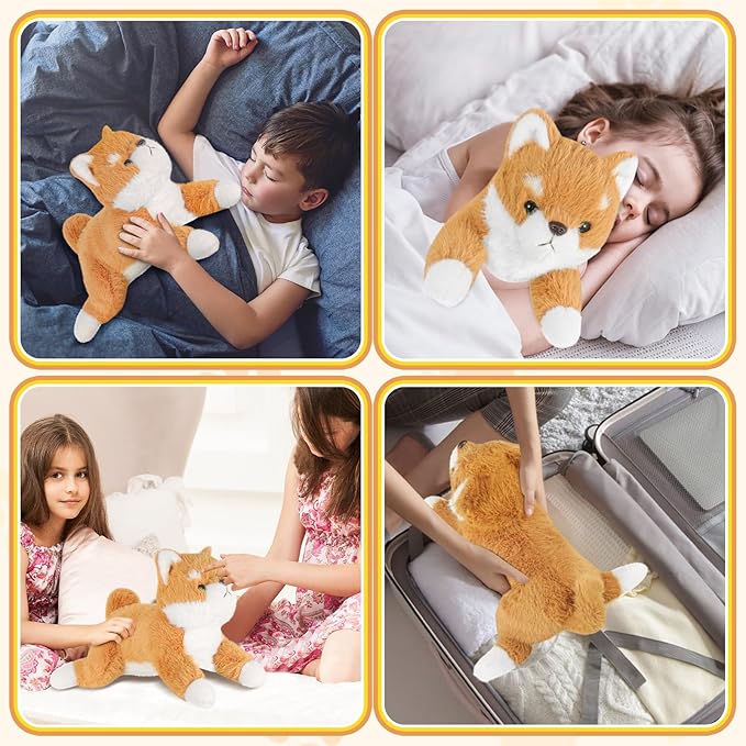 19Inch 3 Pounds Dog Weighted Stuffed Animals, Cute Realistic Puppy Stuffed Animal, Sensory Comfort Plush Throw Pillow Toy, Dog Plush Gift for Adults Kids Youth-PurrikoPets