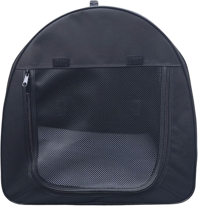 Fabric Portable Pet Kennel/Shelter, Single, Black 20"x20"x19.5" - Car Seat-Belt Fixture Included-PurrikoPets