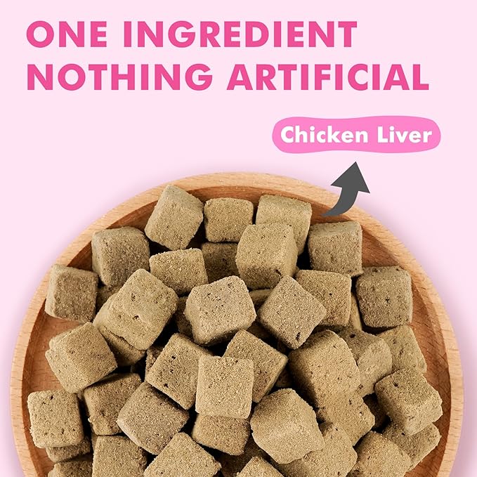 Freeze Dried Cats & Dogs Raw Treats, All Natural Single Ingredient Chicken Liver, High Protein Healthy Pet Training Treats or Food Topper, 10.6 oz-PurrikoPets
