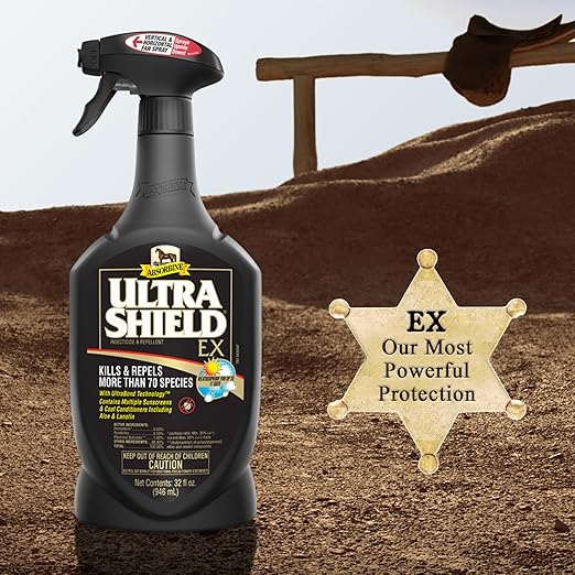 Absorbine UltraShield EX 32oz Sprayer Insecticide, Kills & Repels Flies, Mosquitoes, Ticks, Fleas, Lice, Use on Horses, Dogs, Premises-PurrikoPets