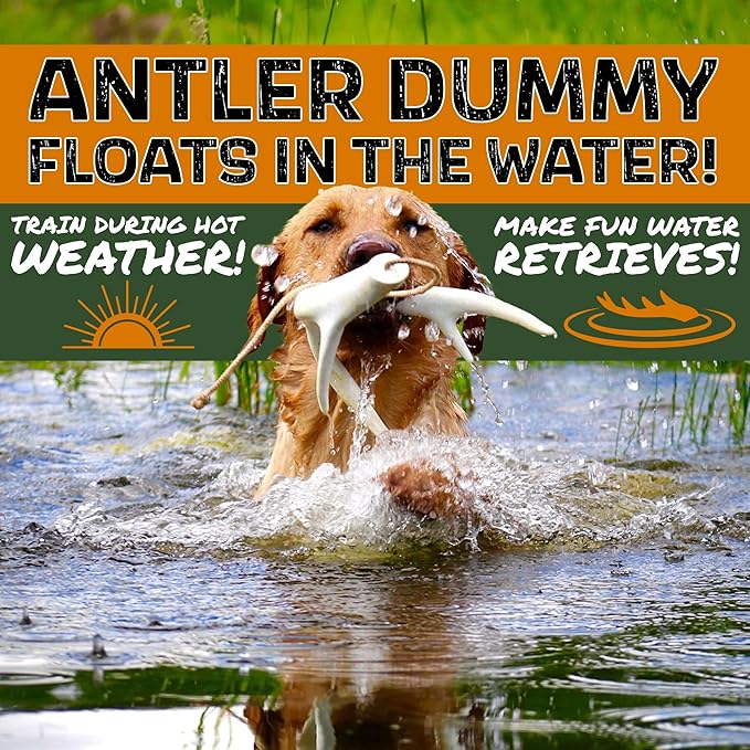 DogBone Shed Hunting Dog Training Kit – Train Your Puppy to Find Deer Antlers - Includes 2 oz Scent for Nosework & Flexible Floating Dummy for Retrieving - Perfect for Whitetail Hunters-PurrikoPets