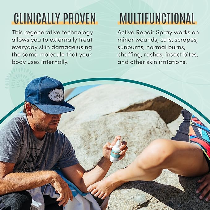 Active Skin Repair First Aid Healing Skin Spray - Natural & Non-Toxic with Hypochlorus Acid for Minor Cuts, Wounds, Scrapes, Rashes, Sunburns, & More, 3 oz-PurrikoPets