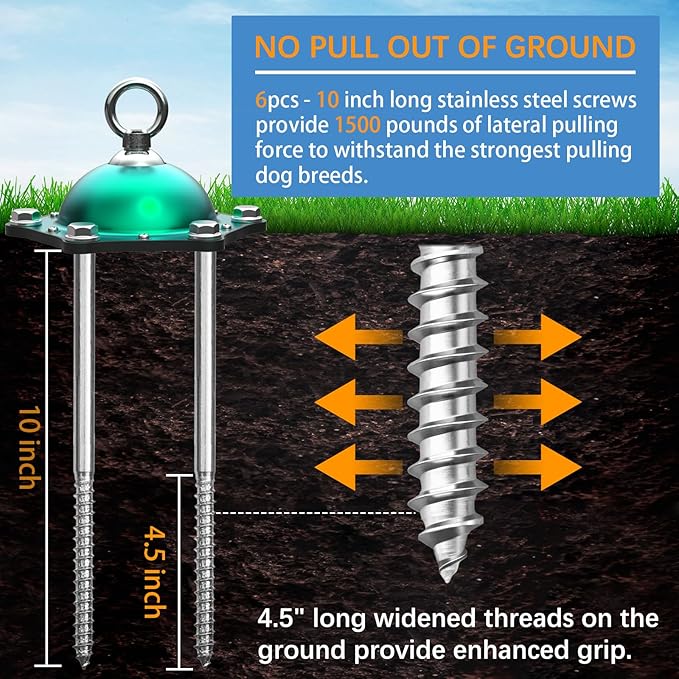 Dog Tie Out Cable and Stake for Yard,(up to 200lbs) 360°Swivel Run Anchors- No Tangle,with 30FT Heavy Duty Tie Out Cable for Dogs,Dog Runner for Yard,Ideal for Outdoor Camping-PurrikoPets