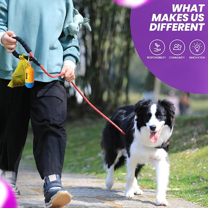 Dog Poop Bags-150 Counts with Holder (10 Rolls), Biodegradable Poop Bags, Eco-friendly and Easy to Open, Thick Dog Waste Bags (Yellow)-PurrikoPets