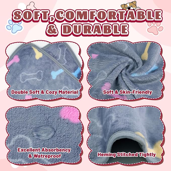 6 Pcs Washable Guinea Pig Blankets Absorbent Small Animal Fleece Bedding Waterproof Cage Liners Reusable Pet Pee Pad Sleep Mat Cover for Rabbit Rat Hamster Ferret Chinchilla Hedgehog (20"x30")-PurrikoPets