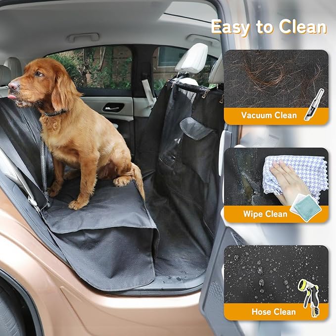 Full-Coverage Dog Seat Cover for Back Seat, 600D Ripstop Dog Hammock for Car,100% Waterproof CarSeat Protector, Suv Cargo Liner for Dogs, Armrest&Child Car Seat Accessible,Install Once,Stay Put-PurrikoPets