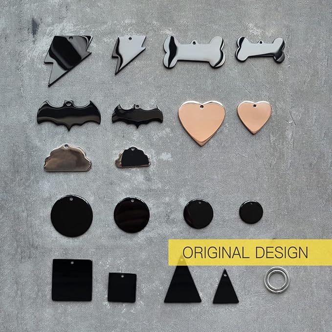 316 Surgical Grade Stainless Steel Personalized Dog & Cat ID Tags - Made with Three Thousand Love for Our Fur-Baby - Original Funny Shapes Bat, Engraved Name or Text for Pet Collar Accessories-PurrikoPets