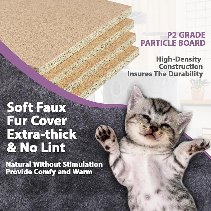 70 inches Cat Tower for Indoor Cats Multi-Level Cat Condos for XL Cat Tree Cat Climbing Tower with Scratching Posts, Hanging Toys,Light Gray-PurrikoPets