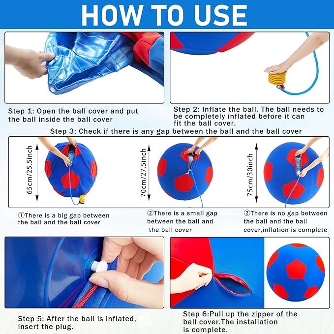 30inch Giant Herding Ball with Cover Anti Burst Ball Please Watch VCR for How to Inflation Horse Toys for Horses Stall Entertainment Play, Pump Included (Classic)-PurrikoPets