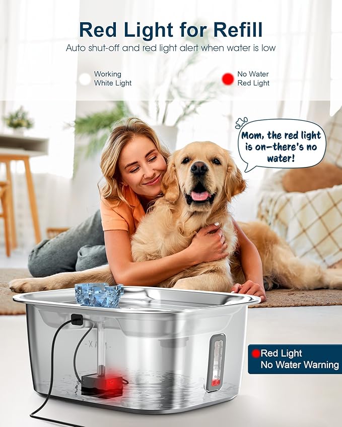 Dog Water Fountain Pump Replacement for D2341, D2419, D2223, D2322 Models, Pet Water Fountain Replacement Pump for PETNF Stainless Steel Large Dog Fountain for Large Dogs, Long Lifespan, Ultra Quiet-PurrikoPets