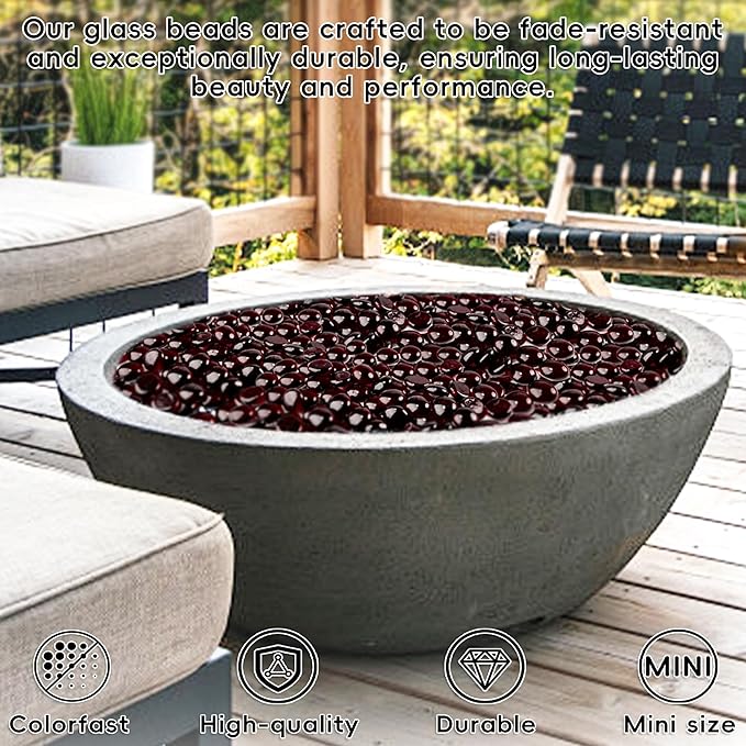 5 LB Dark Red Glass Marbles, Mini Flat Glass Beads for Vase Fillers, Floral Bottom Mancala Gems Pebbles Fish Tank Rocks for Table Aquarium,Home Decor Art Craft Supplies(0.5"~0.7")-PurrikoPets