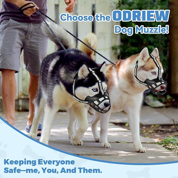 Dog Muzzle for Large Dogs, Breathable Basket Muzzles for Small, Medium and X-Large Aggressive Dog, Allows Panting Drinking, Suitable for Grooming Trimming Training (2, Blacks)-PurrikoPets