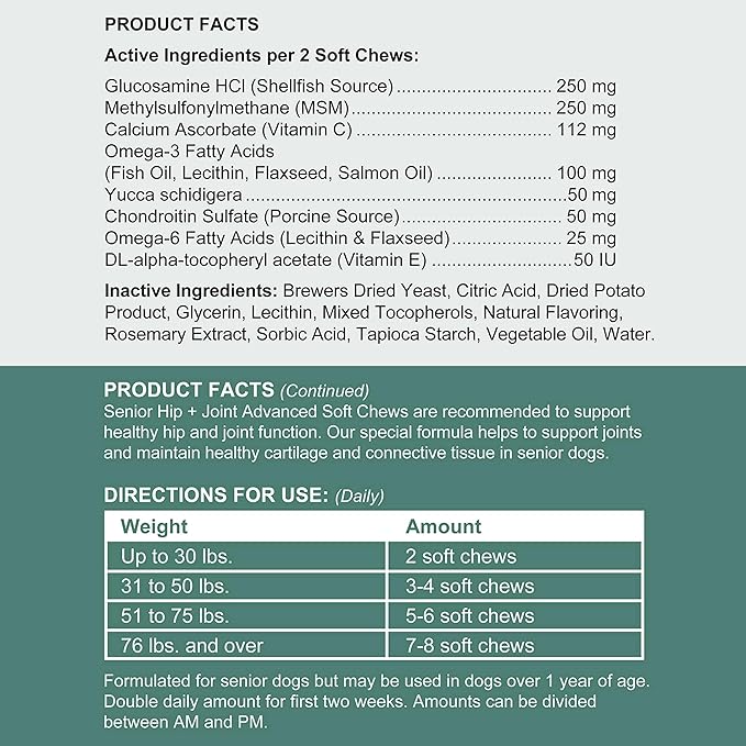Glucosamine for Dogs Hip and Joint Supplement - 120 Soft Chews for Senior Dogs with Glucosamine, Chondroitin, MSM, Vitamin C, and Omegas - for Mobility, Cartilage, and Joint Health-PurrikoPets