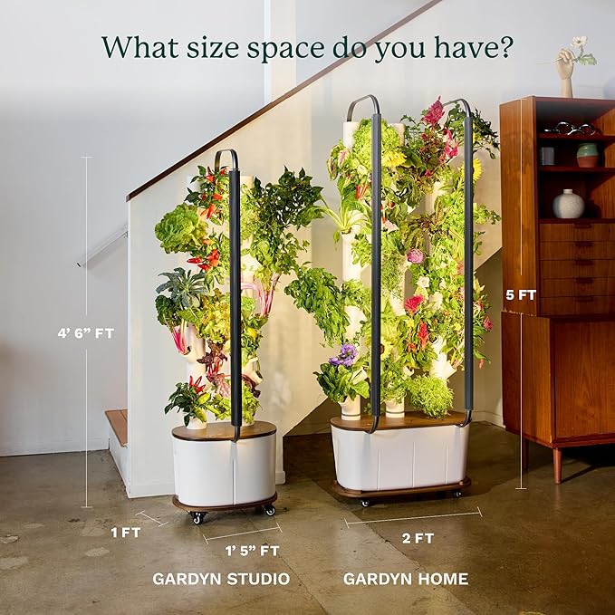 Gardyn Studio Hydroponics Growing System Kit & Vertical Indoor Garden Planter | Smart Herb Garden | Includes 16 Non-GMO Indoor Plants, Herbs, Vegetables & LED Grow Light for Your Home Gardening System-PurrikoPets