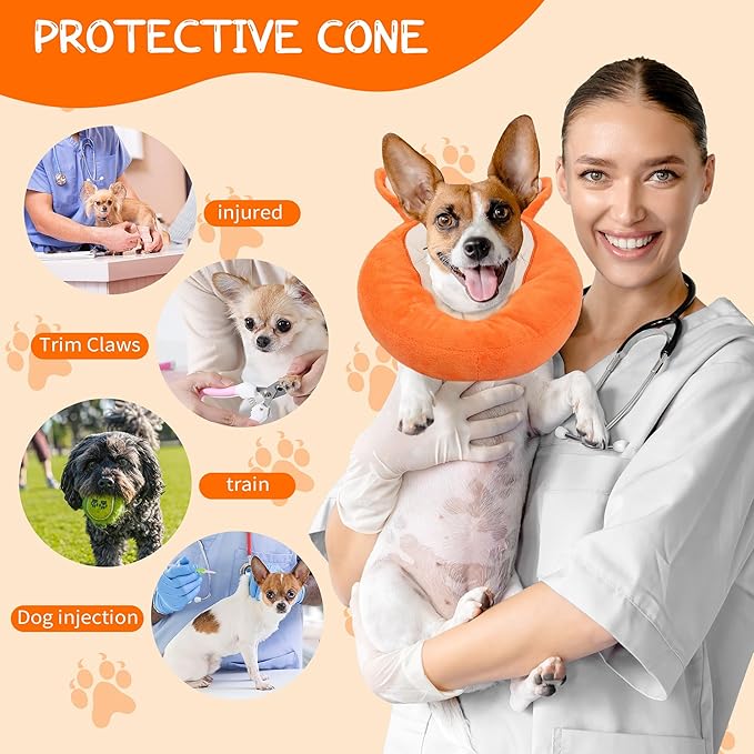 Adjustable Cat Collar Soft to Stop Licking After Surgery for Kitten, Alternative to Cone of Shame, Donut Cone for Cats, Pet Elizabethan Collar (Rabbit, Small)-PurrikoPets