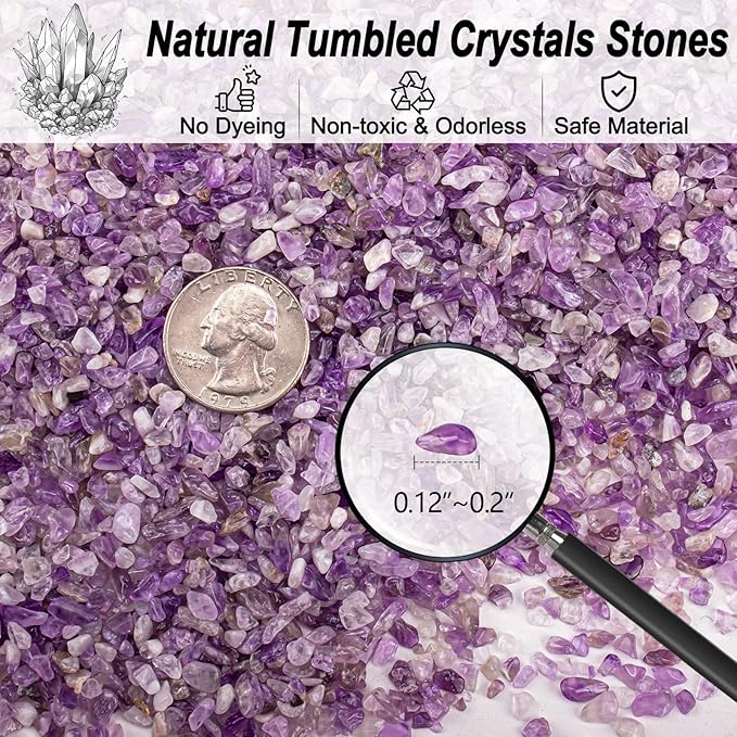 3 Lb Amethyst Crushed Stones Quartz Crystals Chips Bulk, Natural Tumbled Healing Stones for Decorative Fish Tank Vase Fillers Aquarium Gravel Rocks-PurrikoPets