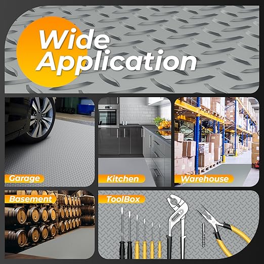 7.5 x 16 FT Garage Floor Mats for Under Car, 2.8mm Thickened Rubber Flooring Roll, S Size 120 SQFT Mat for Compact SUV, Sports Car-PurrikoPets