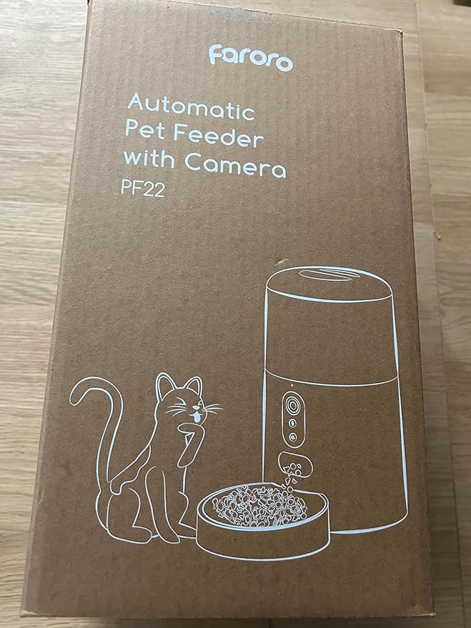 Faroro Automatic Cat Feeder with Camera, 3MP HD Video with Night Vision, 5G WiFi Cat Feeder Automatic with APP Control, 2-Way Audio, Low Food Sensor, Motion Alerts for Cats and Dogs-PurrikoPets