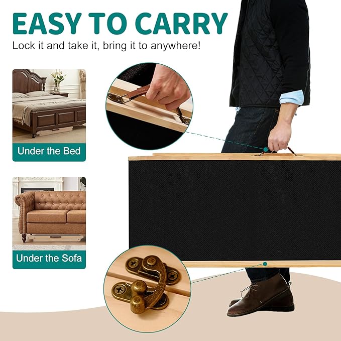 Dog Ramp for Bed, Adjustable Pet Ramps for Dog to Get on Bed, Non-Slip Rubber Surface - Folding Wooden Dog Ramp for Small/Large/Old Dogs, Adjustable up to 31 inch High Beds, Safety Railings-PurrikoPets