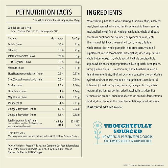 ACANA Grain-free Dry Cat Food Wild Atlantic Saltwater Fish with Freeze-Dried Liver 10lb Bag-PurrikoPets